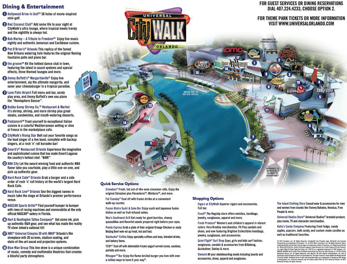 عالمگیر آرلینڈو citywalk نقشہ