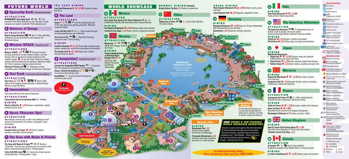 EPCOT ڈزنی دنیا کے نقشے